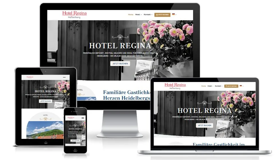 Website von Hotel Regina auf mehreren Geräten