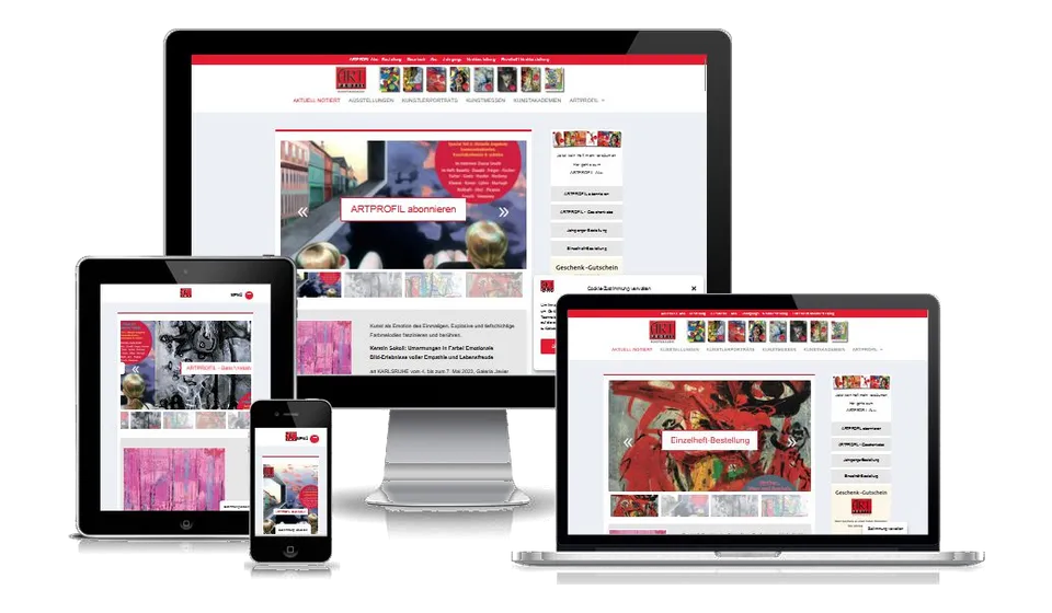 Website von ARTPROFIL Kunstmagazin auf mehreren Geräten