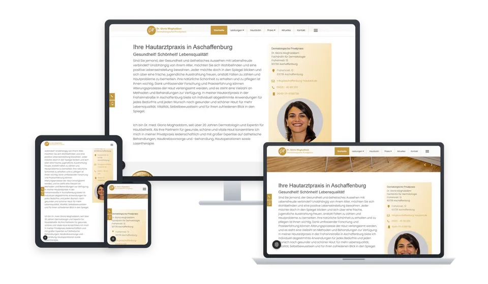 Website von Privatpraxis Dr. Moghaddam-Alvandi auf mehreren Geräten