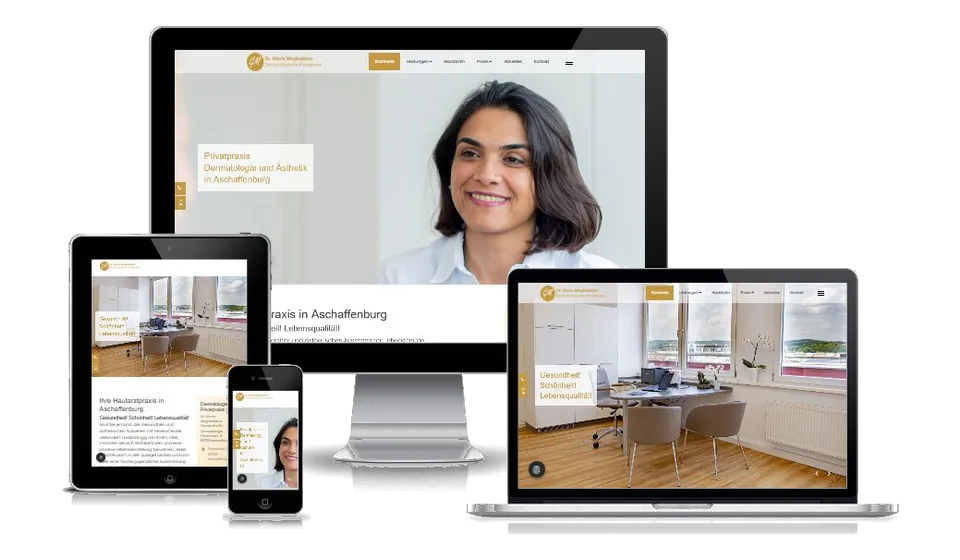Website von Privatpraxis Dr. Moghaddam-Alvandi auf mehreren Geräten