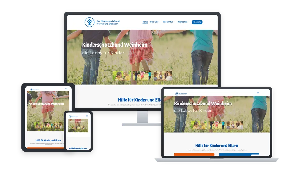 Website von Kinderschutzbund Weinheim auf mehreren Geräten