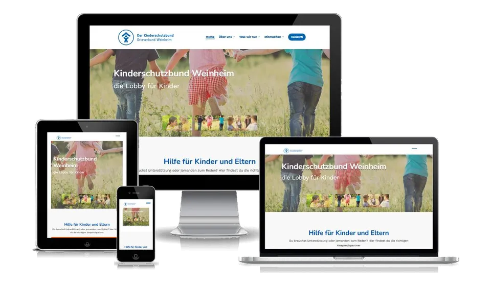 Website von Kinderschutzbund Weinheim auf mehreren Geräten
