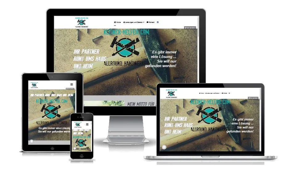 Website von kleinerhelfer.com auf mehreren Geräten