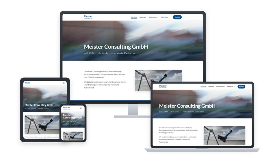 Website von Meister Consulting auf mehreren Geräten