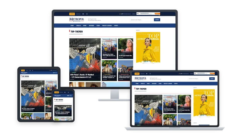 Das Metropol Journal auf Bildschirm, Laptop, Tablet und Handy