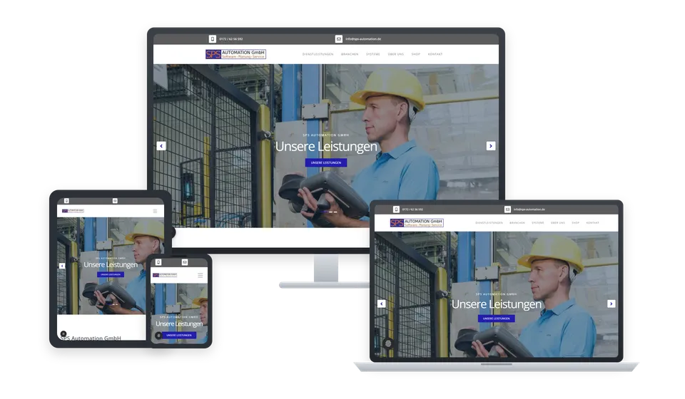 Website von SPS Automation auf mehreren Geräten