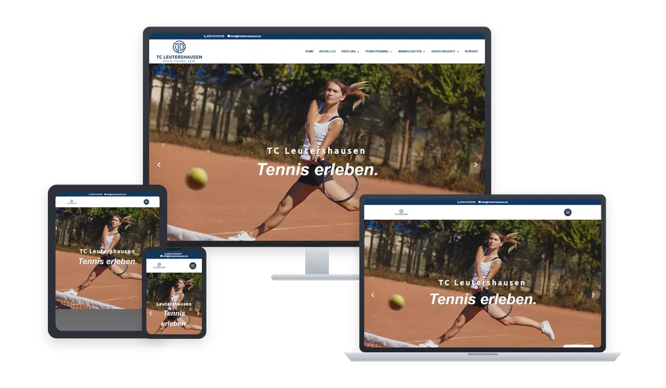 Website des TC Leutershausen auf mehreren Geräten