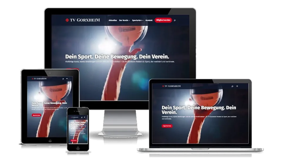 Website von TV 1898 Gorxheim auf mehreren Geräten