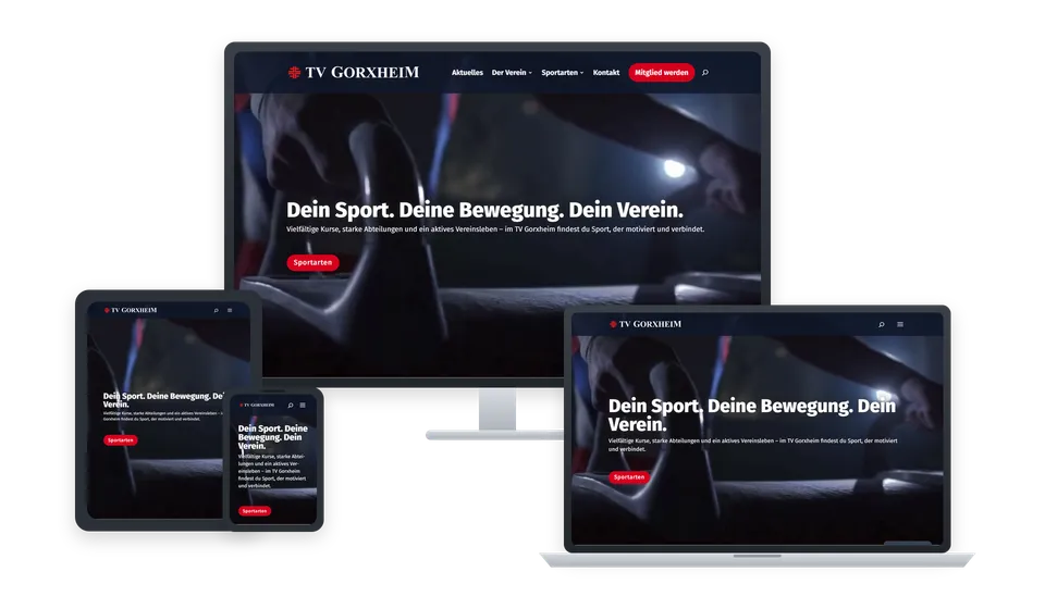 Website von TV 1898 Gorxheim auf mehreren Geräten